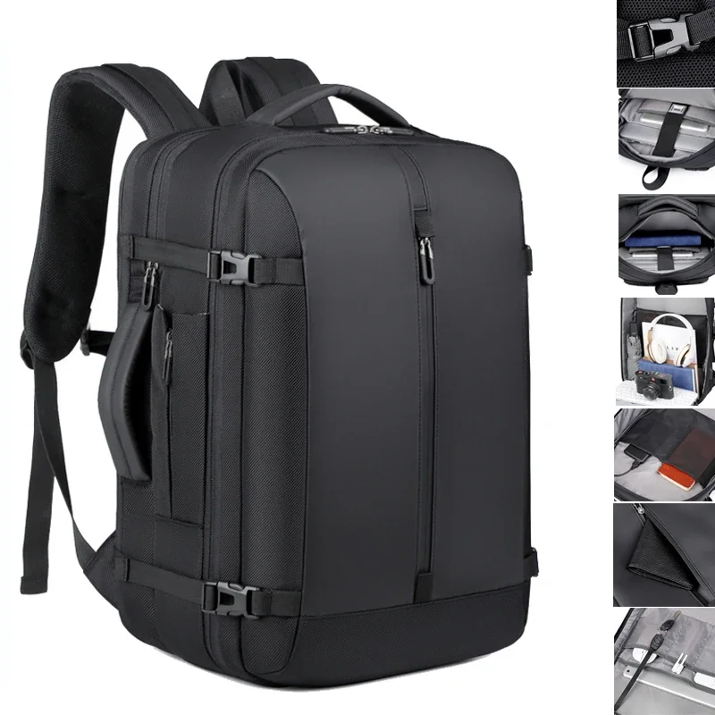 

Men's Large Capacity Expandable backpack 17 Inch Laptop Backpack Waterproof Reflective Schoolbags Notebook Backpack Travel Bag