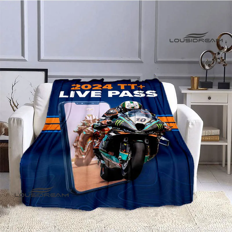 Motorcycle isle of man tt Printed blankets Flannel Warm blanket Soft Cozy Blanket Travel Blankets bed linings Birthday Gift 5