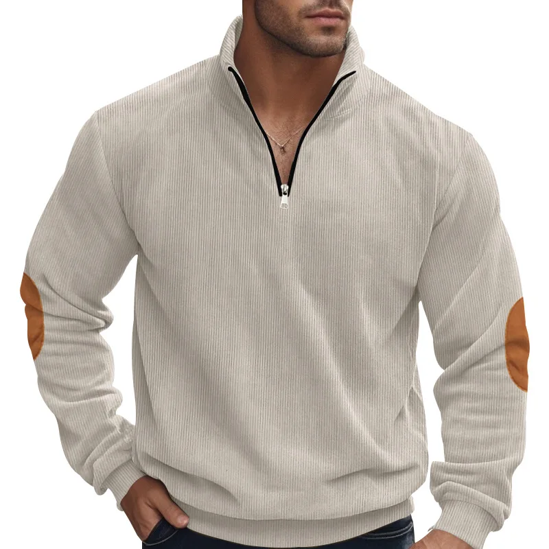 Men's Corduroy Long Sleeve Sweatshirt Pullover