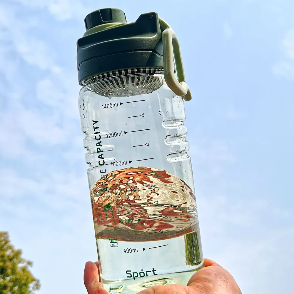 1.5 Liter Sports Water Bottle With Filter 1500ml Drinking Bottle Kettle For Hiking Fitness Men Women Camping Outdoor Waterbottle