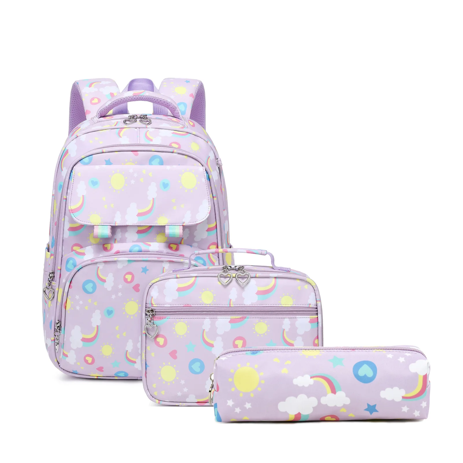 

Школьный рюкзак, набор с комплектами для обедов, сумка для книг для девочек-подростков, школьная сумка для учеников начальной школы, сумка для книг