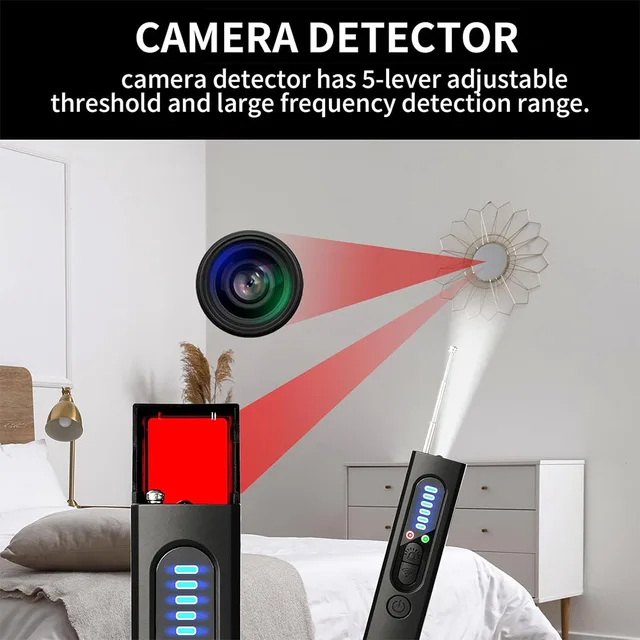MINI T15 Multifunction Camera Detector GSM Audio Error Finder Car GPS Signal RF Tracker Detect Wireless Cam Lens Device Finder 4