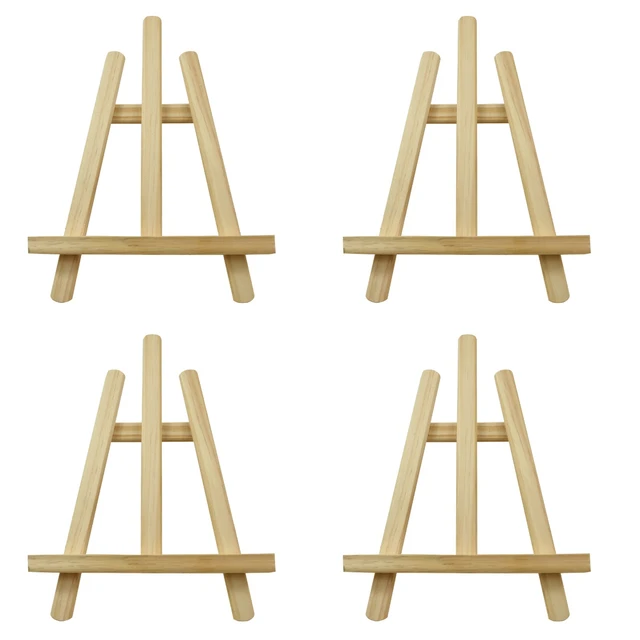 4Pcs Wooden Triangle Easel A-Frame Easel for Painting Photo