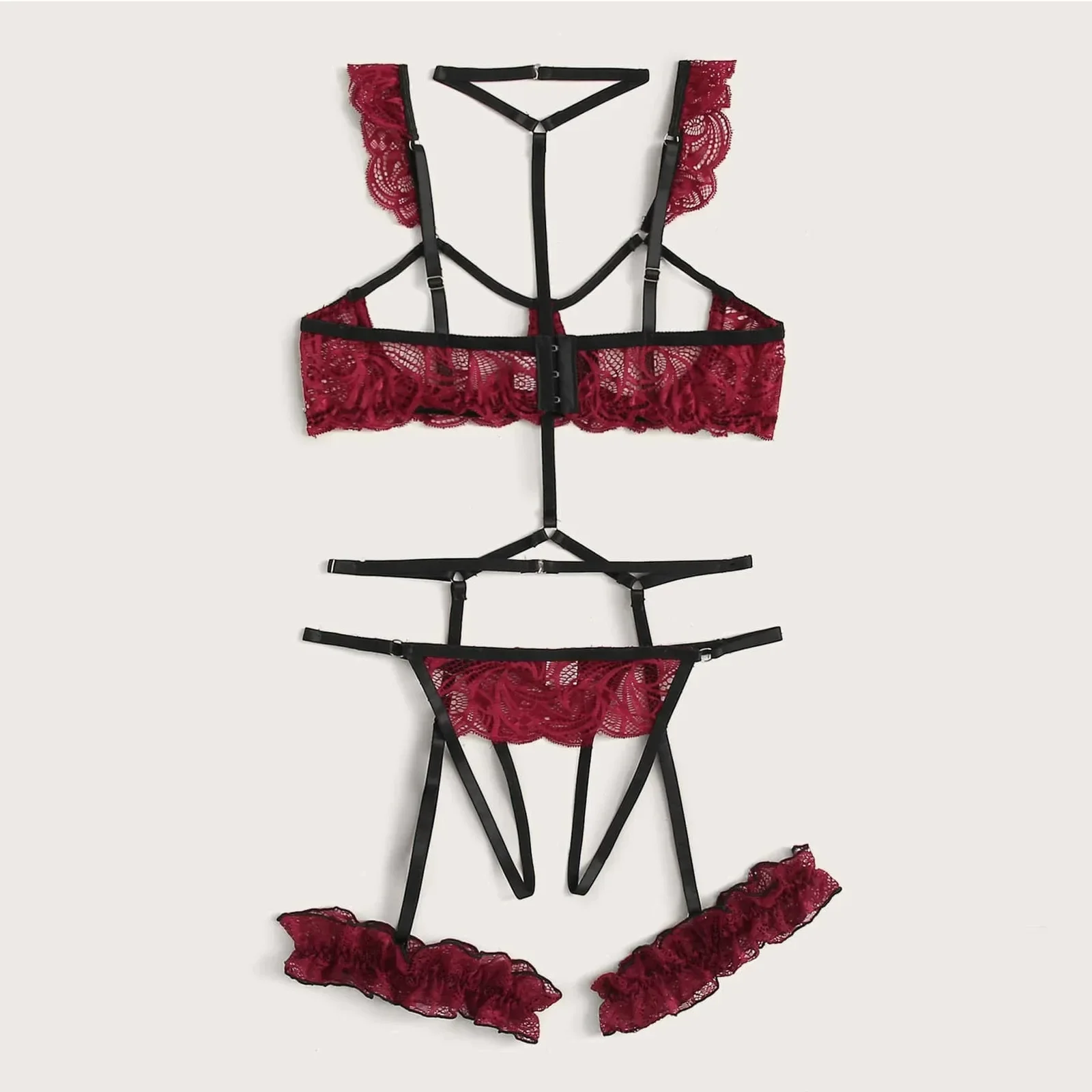 Sexy Fashion Lace Lingerie Underwear Sleepwear Steel Ring Pajamas Garter Women Intimates Underwear Bra Panties Set women lingerie