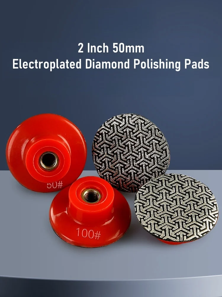 4pcsset2Inch50mmElectroplatedDiamondPolishingPadsFastRemovalTileGlassConcreteStone