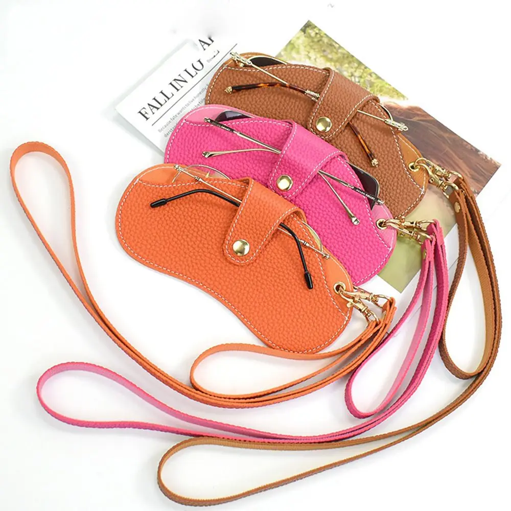 

Buckle Female Reading Glasses Sunglasses Case Male Eyewear Protector Sunglasses Pouch PU Leather Glasses Case Eyewear Pouch