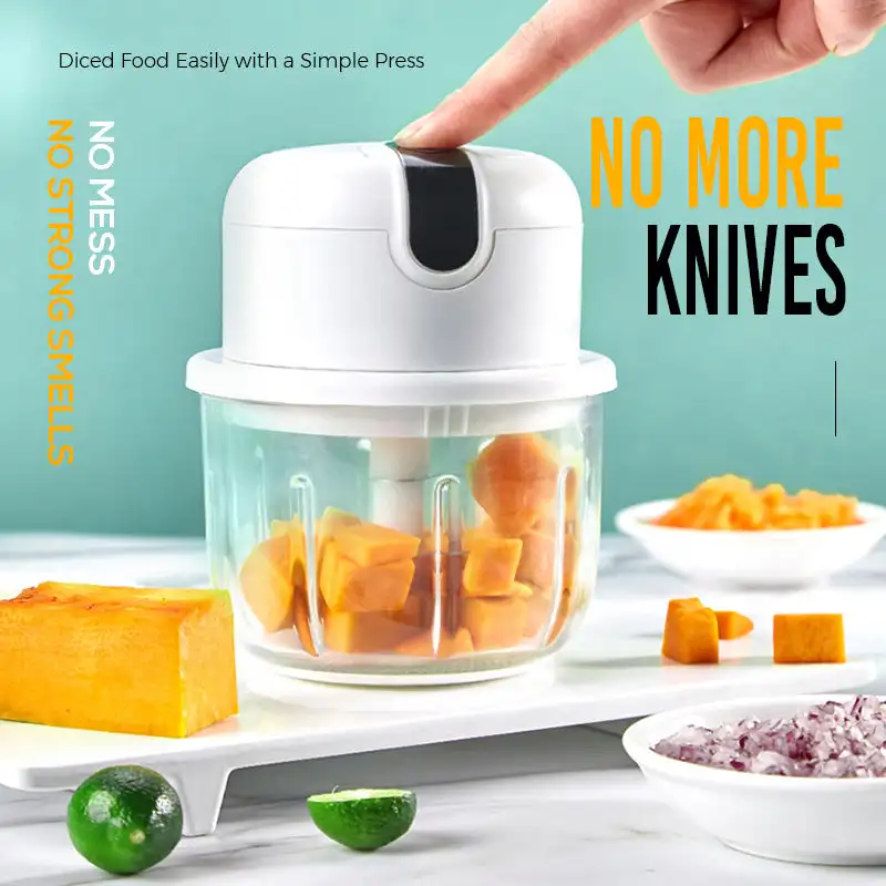 Electric Mini Vegetable Chopper, Food Chopper, Garlic Slicer Veggie, Salad,  Lettuce, Onion, Chili Crusher, Tomato Dicer Chopper Cutter & Ginger Meat