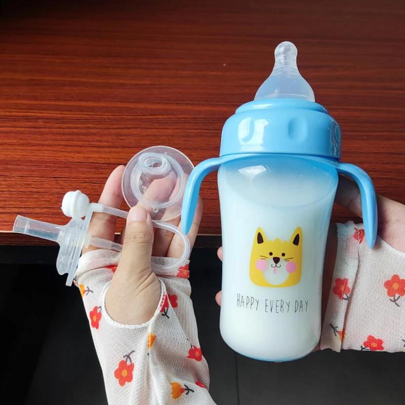 3 nipples Baby Cups Rotated Magic Cup Kids Leak-proof 360&deg; Drinking Water Bottle Hand Free Cup BPA Free Nursing Feeding