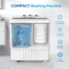 21LBS Portable Washing Machine, Washer(14LBS) and Spinner(7LBS), Mini Compact Twin Tub Washer and Dryer Combo with Pump Draining 5