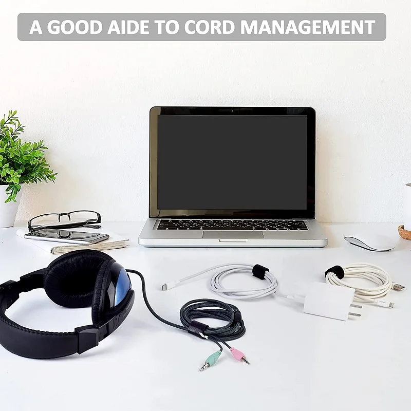 1m Cable Organizer Nylon Free Cut Ties Cable Management Wire Winder Tape Earphone Mouse Cord Management Protector