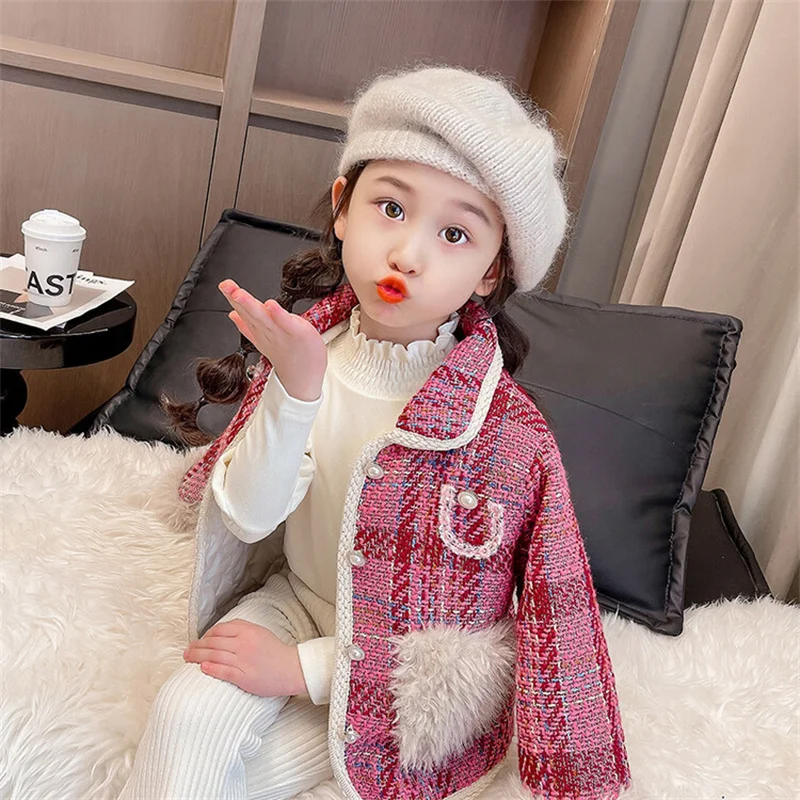 

Girls Coat Jacket Winter Cotton Windbreak 2023 Casual Warm Plus Thicken Velvet Teenagers Sport Gift Children's Clothing