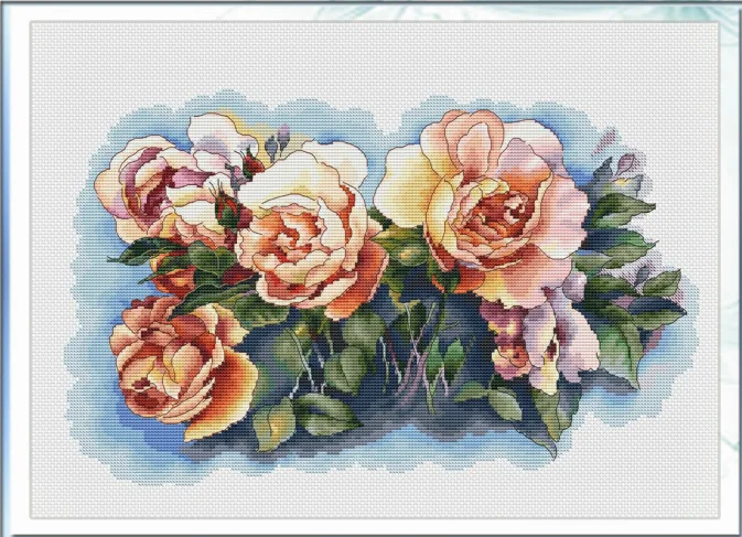 

Наборы для вышивки крестиком 11CT/14CT, набор для рукоделия, холст, хлопок, 20-утром, Роза 47-33