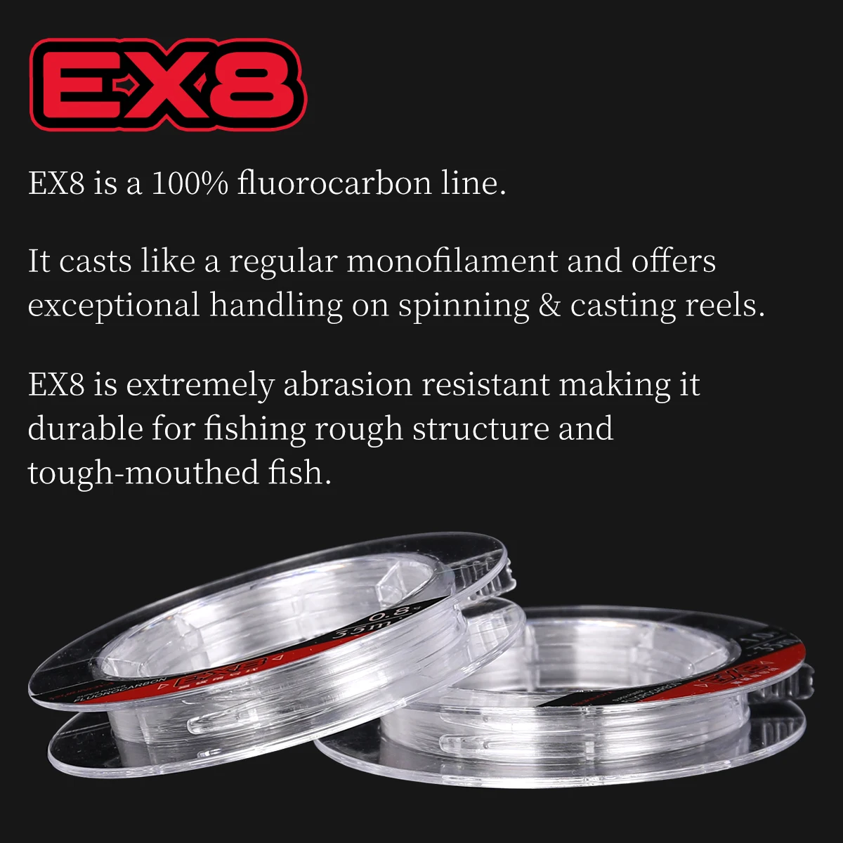 TSURINOYA 낚시 라인 100% Fluorocarbon EX8 35m 리더 메인 라인 고강도 싱킹 보이지 않는 잉어 와이어 리더 라인