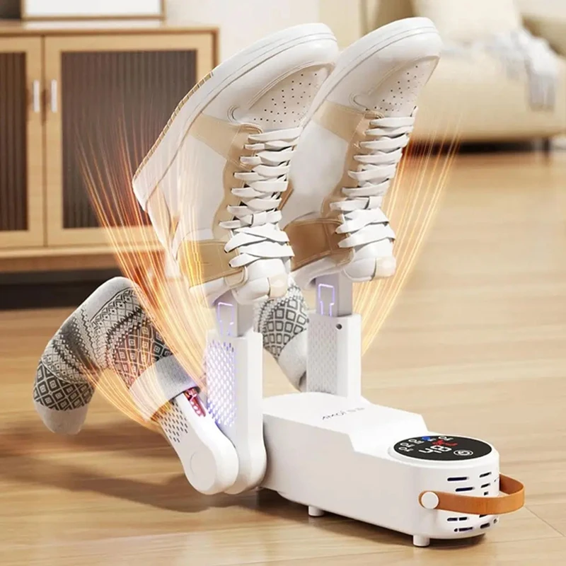 A40T Shoes Dryer Machine Retractable Boot & Gloves Dryer Intelligent Time Shoe Warmer Dry Rack For Work Boots EU Plug