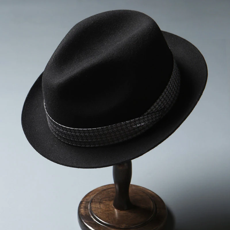 G&F Pelle Jazz Cappello Uomini Caldo Vintage Cappello Fedora Trilby