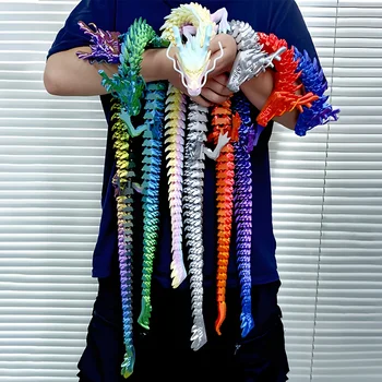 88CM 3D Printed Gem Dragon Crystal Fidget Toy Rotatable Articulated Dragon Gift for Kids with ADHD Perfect for Birthdays Gift 1