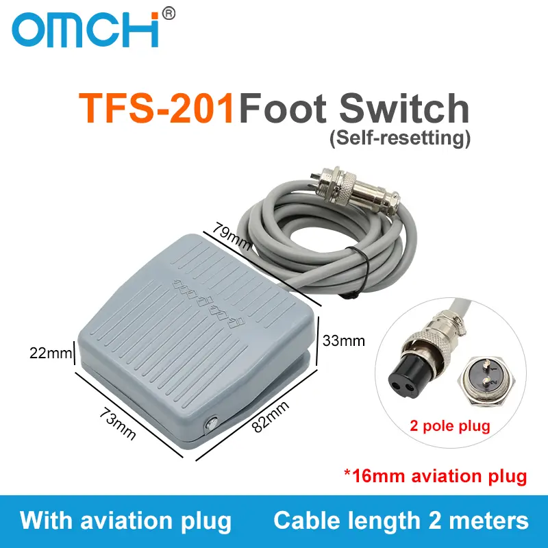 OMCH Foot Switch TFS201 Foot Switch LT4 Pedal Switch with Cable EKW-5A- B machine control switches - Image 24
