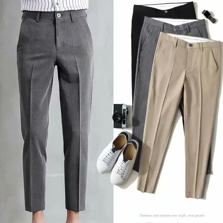 Korean Fashion Men's Pants Summer Breathable Men's Suit Pants Business Casual Pants Men Trousers Men Clothing Y2k