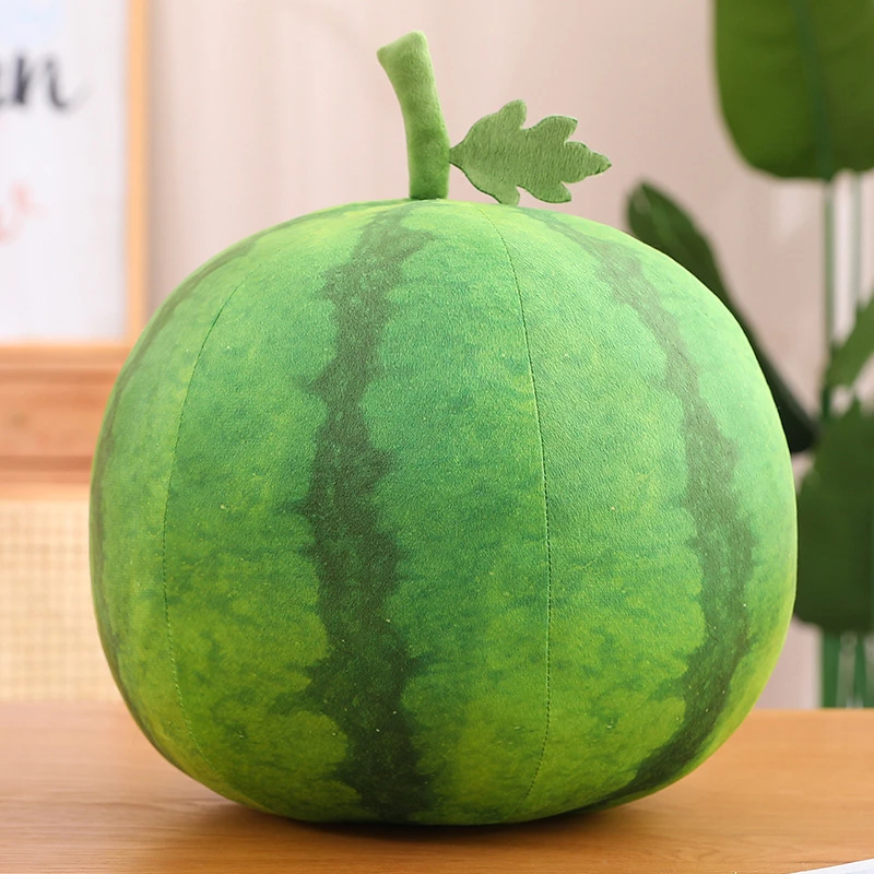 Adorable 12cm Realistic Watermelon Plush Pedant Creative Fruit Stuffed Toy Attachment For Bags Wallets Keychain Gift For Kids