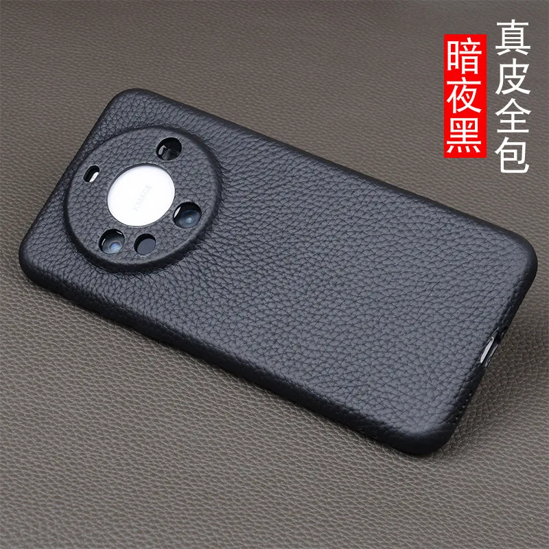 

Ultra Slim Genuine Leather Phone Cases For Huawei Mate60 Mate 60 Pro Plus Shockproof Back Cover Litchi Skin Case