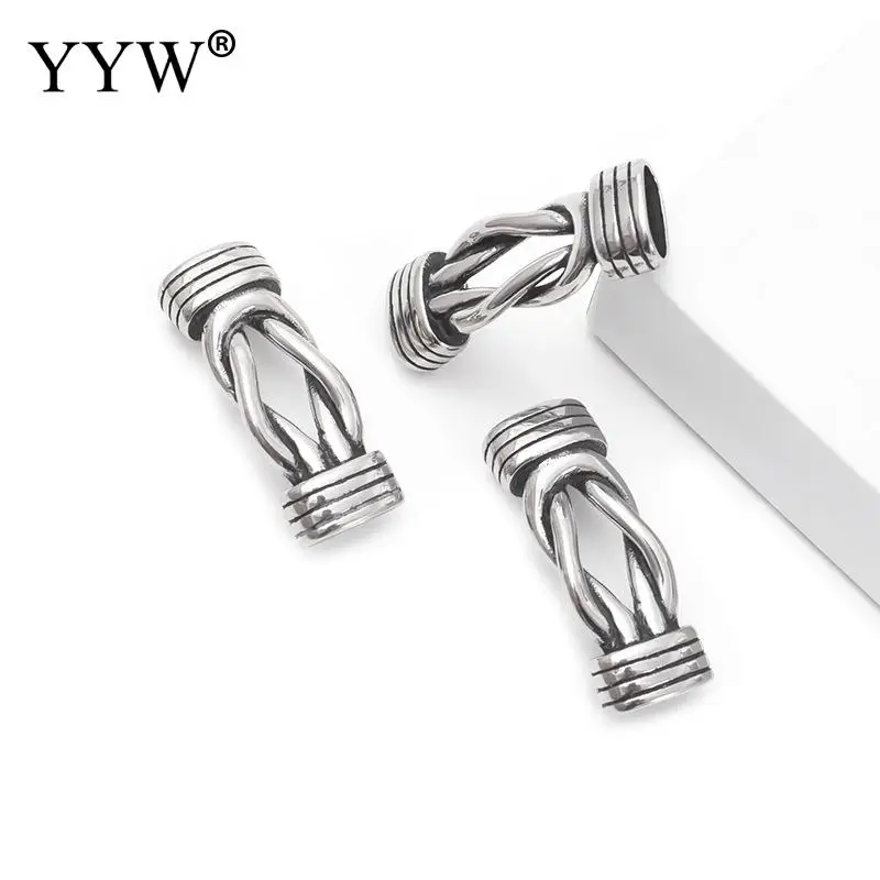 10pieces Stainless Steel Punk Viking Connector Cross Hole 12*6mm for DIY Charms Bracelet Findings Jewelry Making Parts Supplies