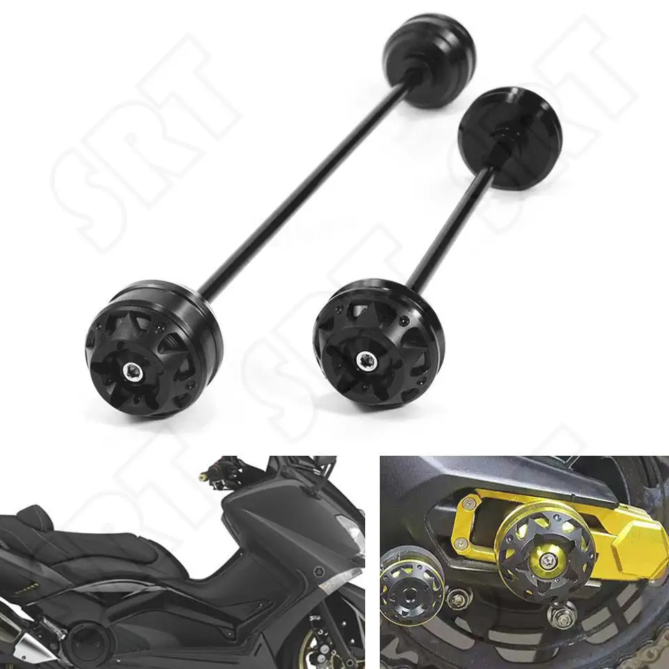 

Fits for Yamaha TMAX 530 T-MAX530 XP530 2012 2013 2014 2015 Motorcycle Front And Rear Wheel Fork Axle Sliders Crash Protector