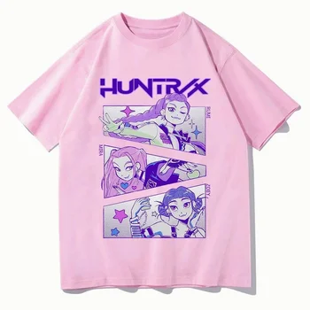 SummerKPop Demon Hunters Huntrix Print Kids Short Sleeve Children's T-Shirt Streetwear Style Cotton Tees Boys Girls Clothing Top 1