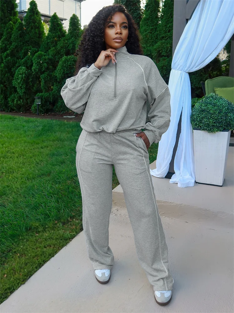 Wmstar Two Piece Sets Women Wholesale Elastic Waist Casual Zip Top and Leggings Sweasuit Sport Matching Suit Dropshopping 2025