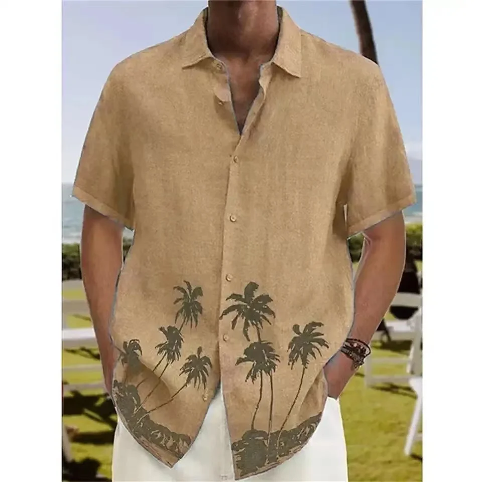 

Summer Shirt For Men Hawaii Shirts Oversized Short-sleeved Tops Men's Camisas Masculinos Original Spring New Fashion Clothing