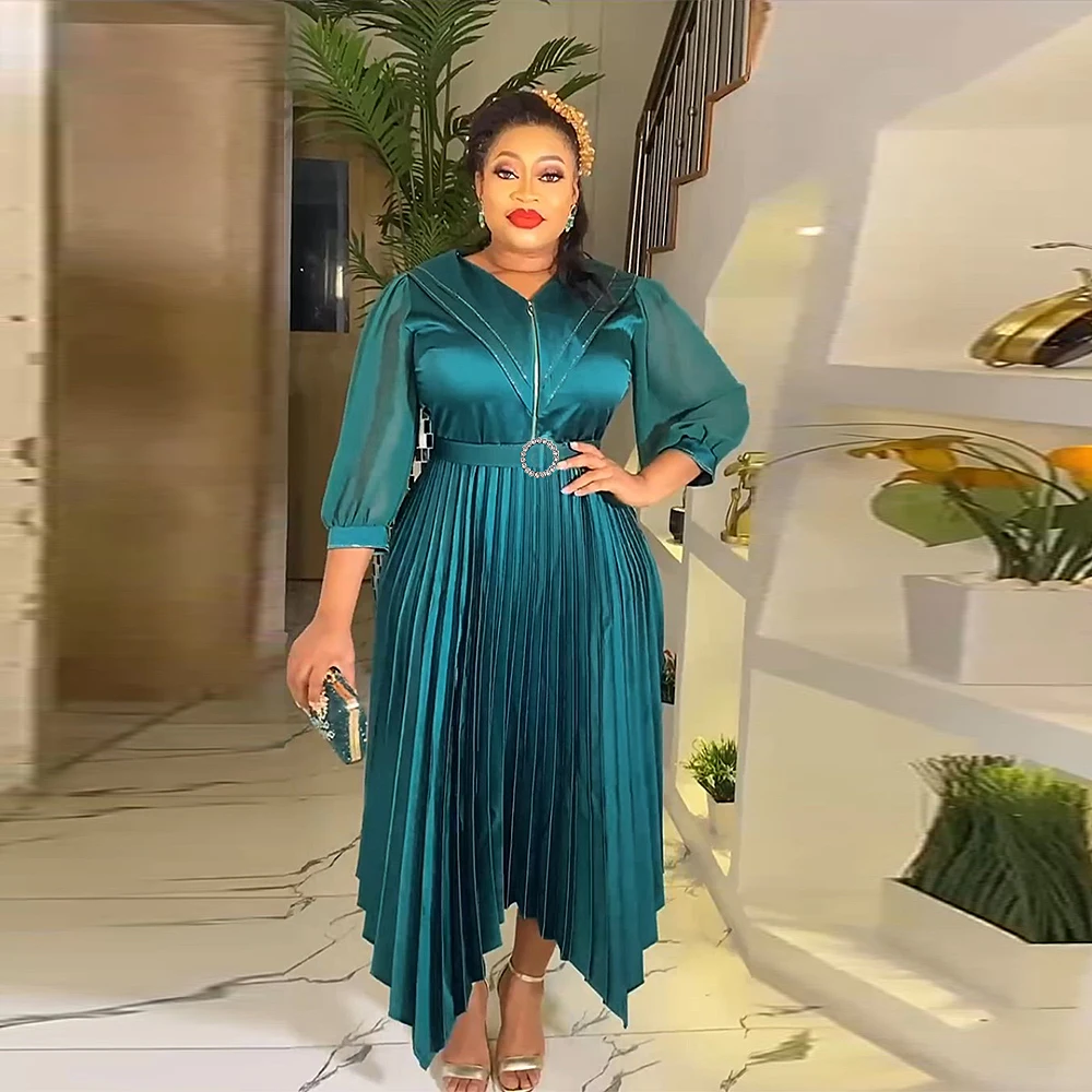 MD African Clothing Muslim Wedding Party Robe Jilbab Abaya Lady Dubai Turkish Africa Plus-Size Women's Dress Chiffon Maxi Dress