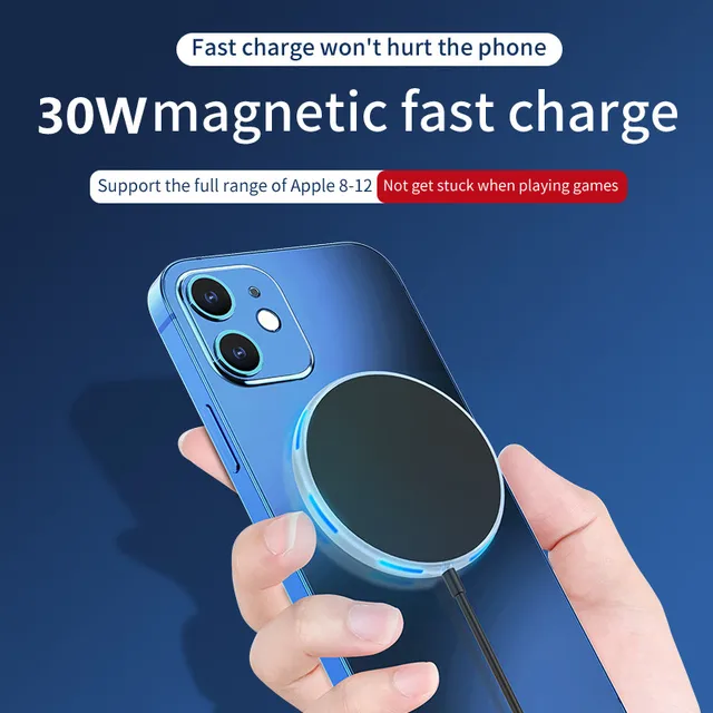 30W Magnetic Wireless Charger for Macsafe iPhone 13 12 Pro Max Mini Qi Fast Chargers Pad Magnet Phone Wireless Charging Station 2