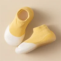 Yibubu Baby Toddler First Walker Infant Boys Girls Kids Rubber Soft Sole Floor Barefoot Casual Shoes Knit Booties Anti-Slip 3