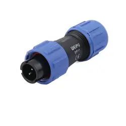 Waterproof Industrial Electrical Connector with Weld Wire Panel, IP68 Rating - 3pin (SP1110P Male plug)
