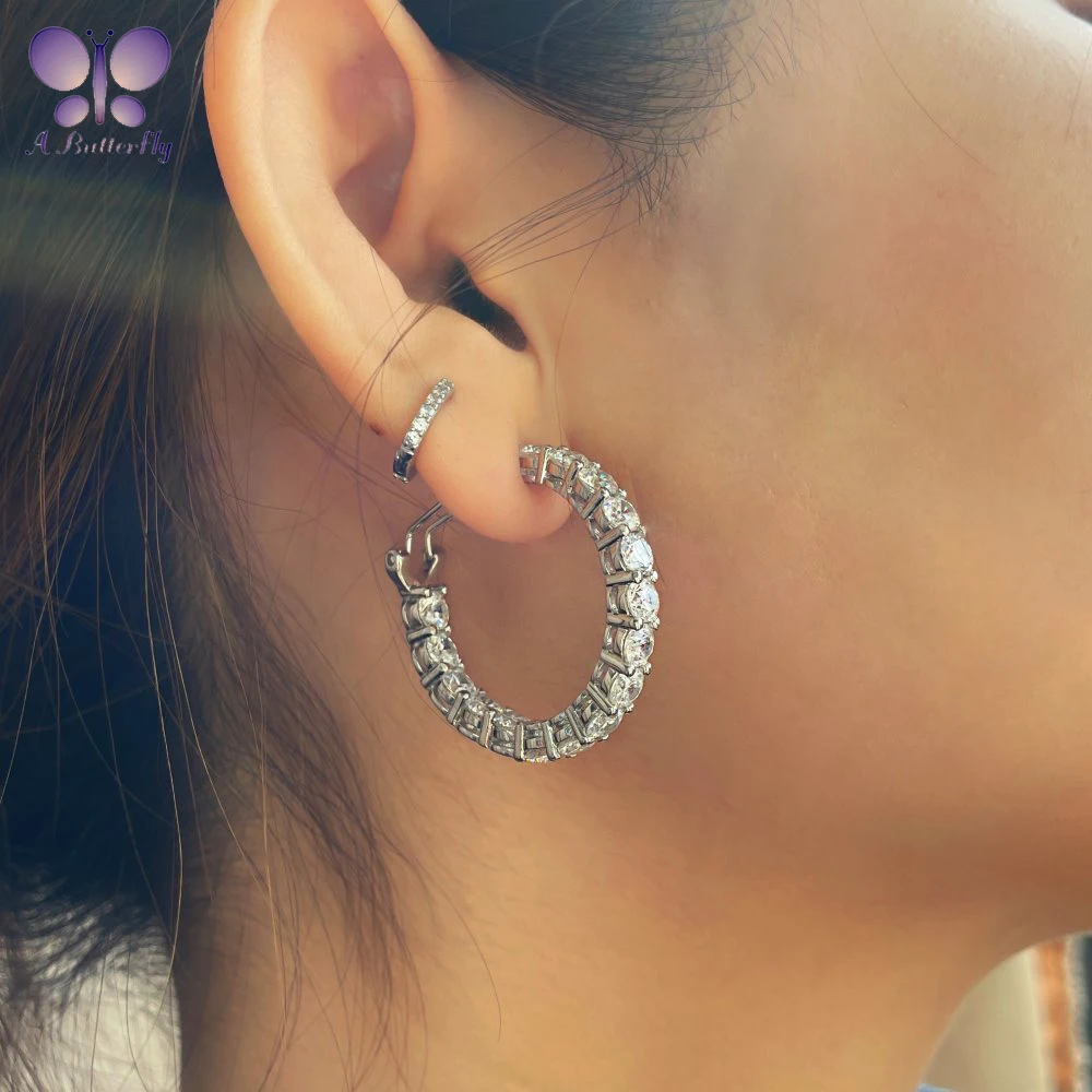 

Серьги-кольца с имитацией драгоценных камней, 4 мм