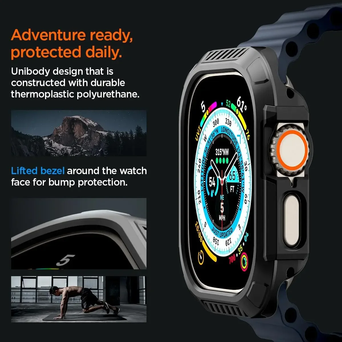 Secure Lock Apple Watch Ultra Case with Enhanced Locking Mechanism - Black