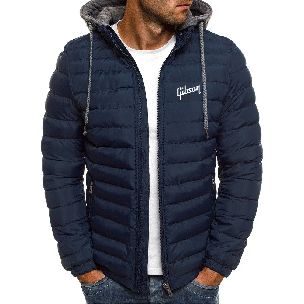 Gibson 2023 Autumn and Winter New Style Men's Zipper Thickening keep Warm Cotton Jackets Outerwear Hooded Cardigan Coats Tops