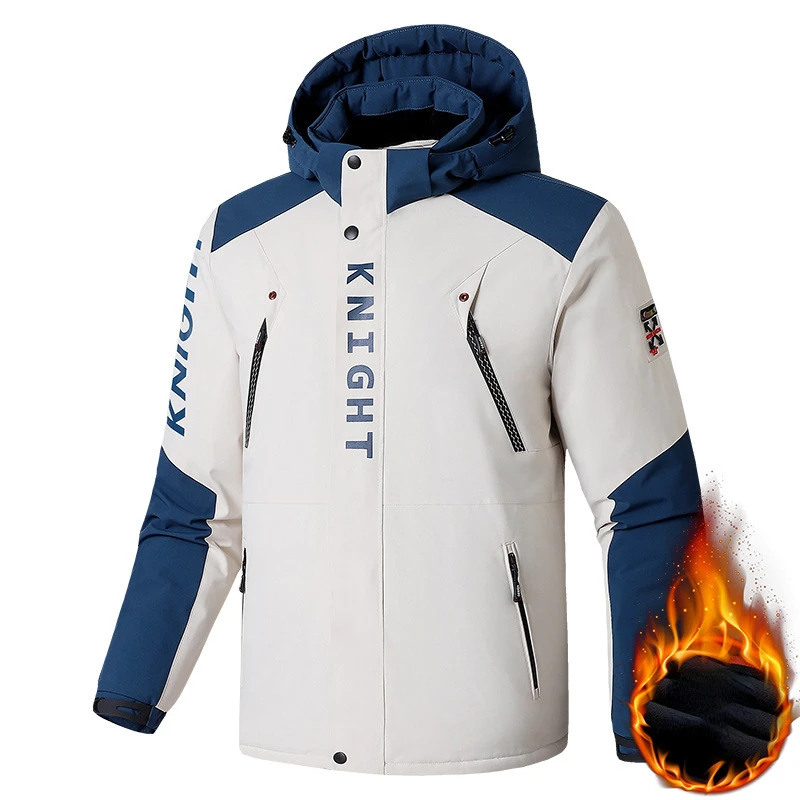 

2022 Men's Winter Jacket Hooded Fleece Warm Parka Men Black Plush Coat Male Big Large Size Outerwear 9XL Windbreak Autumn Anorak
