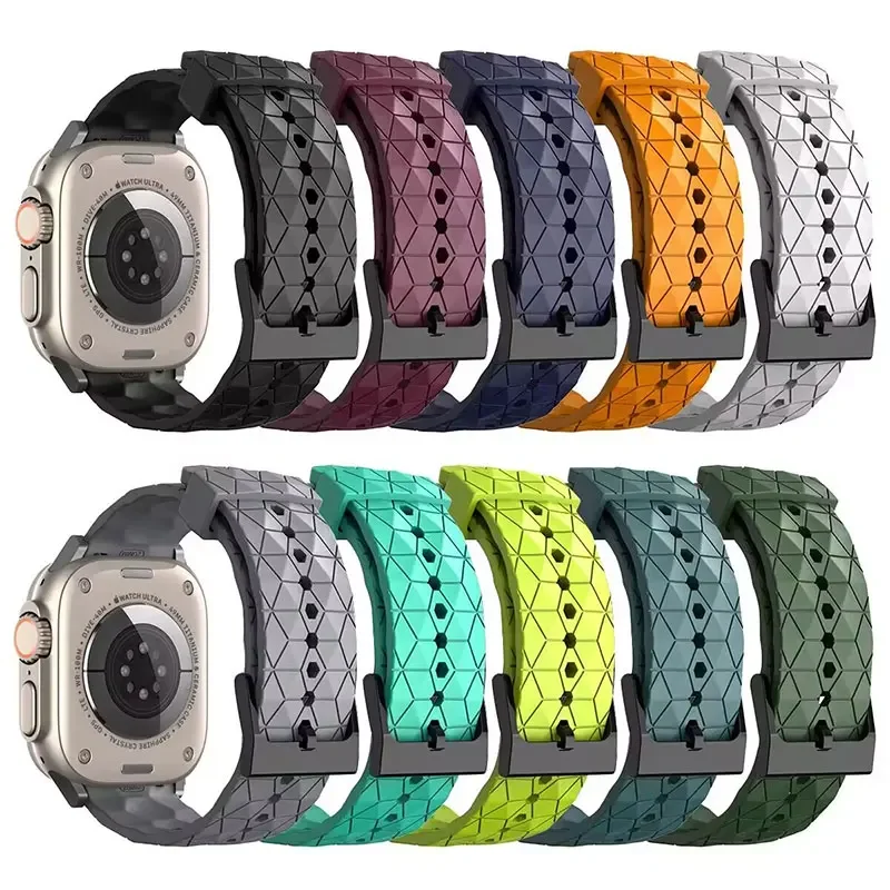 Football Pattern strap For apple watch Band Ultra 2 49mm 45mm 44mm 41mm 40mm Pulseira correa Bracelet iwatch 3/4/5/6/SE/7/8/9