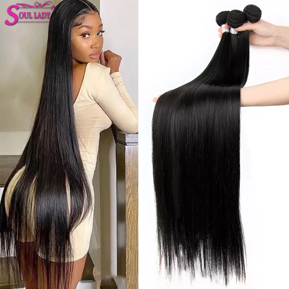 Soul Lady Straight Human Hair Bundles 3PC Deals Sale Brazilian Bundles 10A  Remy Human Hair Extensions For Black Women 8 28 Inch|bundles  straight|bundle hairbundles human hair - AliExpress