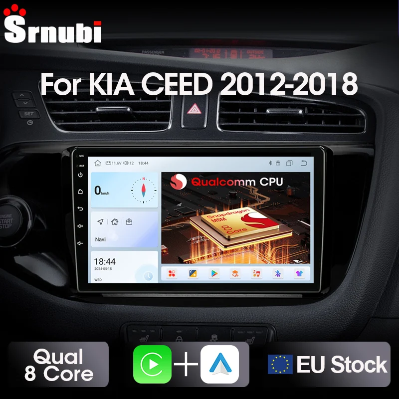Srnubi 2 Din Drahtlose CarPlay Android Auto WiFi GPS BT Unterstützung Backup Kamera Video Musik Für Kia Cee'd Ceed JD 2012-2018 Stereo