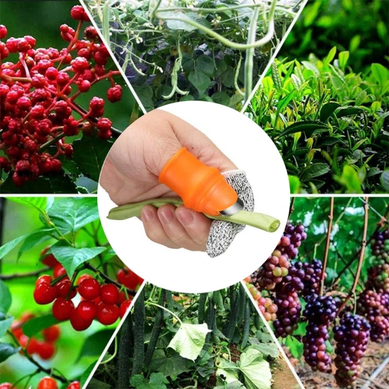 Garden Silicone Thumb Knife Slicer Garden Knife Tool Trimmer Scraper for Picking Potted Fruit and Vegetable Finger