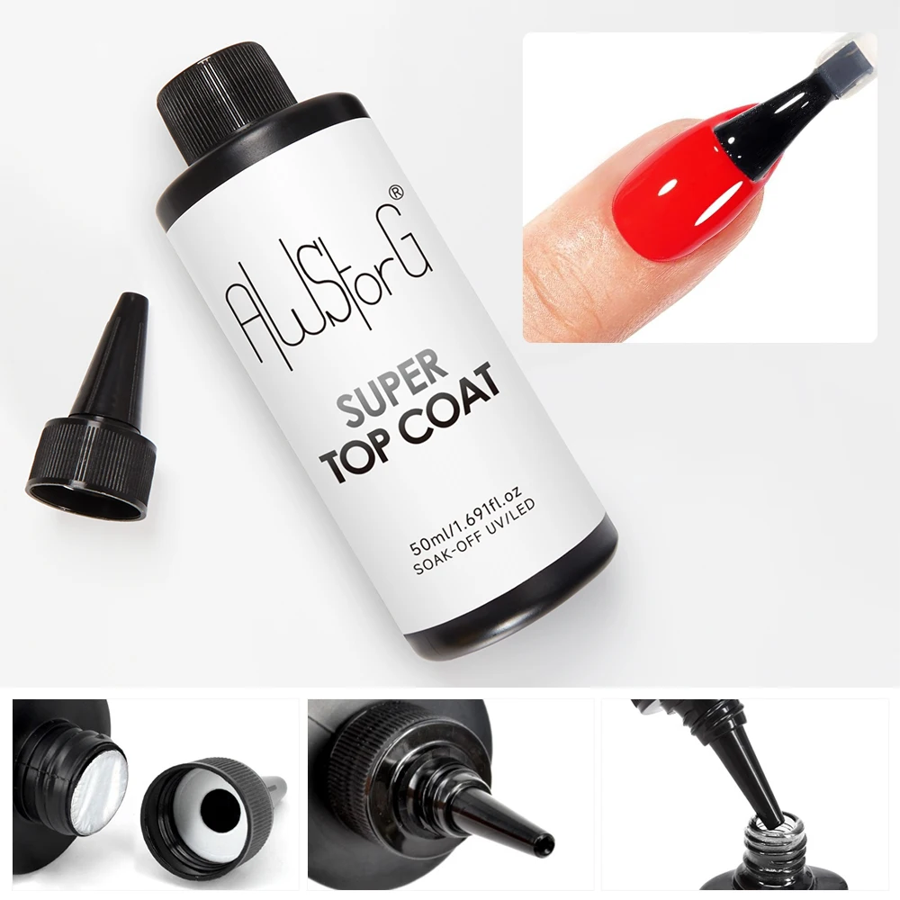 50ml Super Shinny Top Coat Gel Nail Polish Base Gel Matte Top Coat Semi-Permanent Varnish Soak Off Nail Art Functional