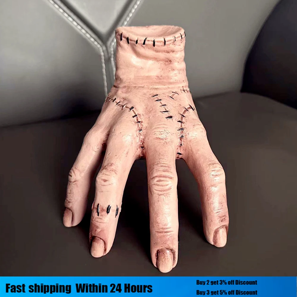 

Wednesday Thing Hand Addams Family Decorations Cosplay Hand Latex Fake Hand Toys Scary Props Halloween Party Ornament
