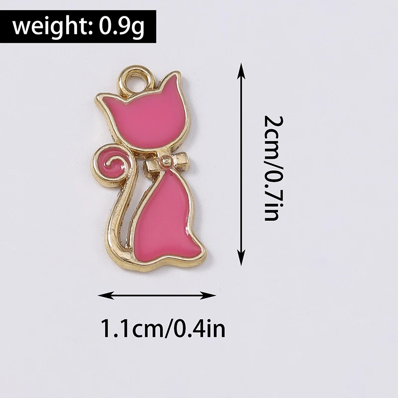 Duarte 20 Stück/Lot niedliche Emaille-Tier-Katzen-Anhänger für die Herstellung von Ohrringen, Halsketten, Armbändern, DIY-Bastelarbeiten, Schmuckzubehör – Detail 9