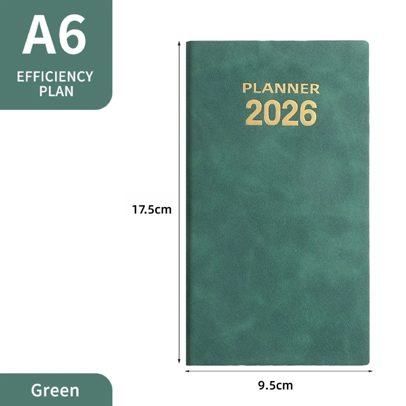 Compact 2026 Pocket Planner - A6 Weekly, Monthly & Daily Time Management Journal with Colorful Art Stationery Design
