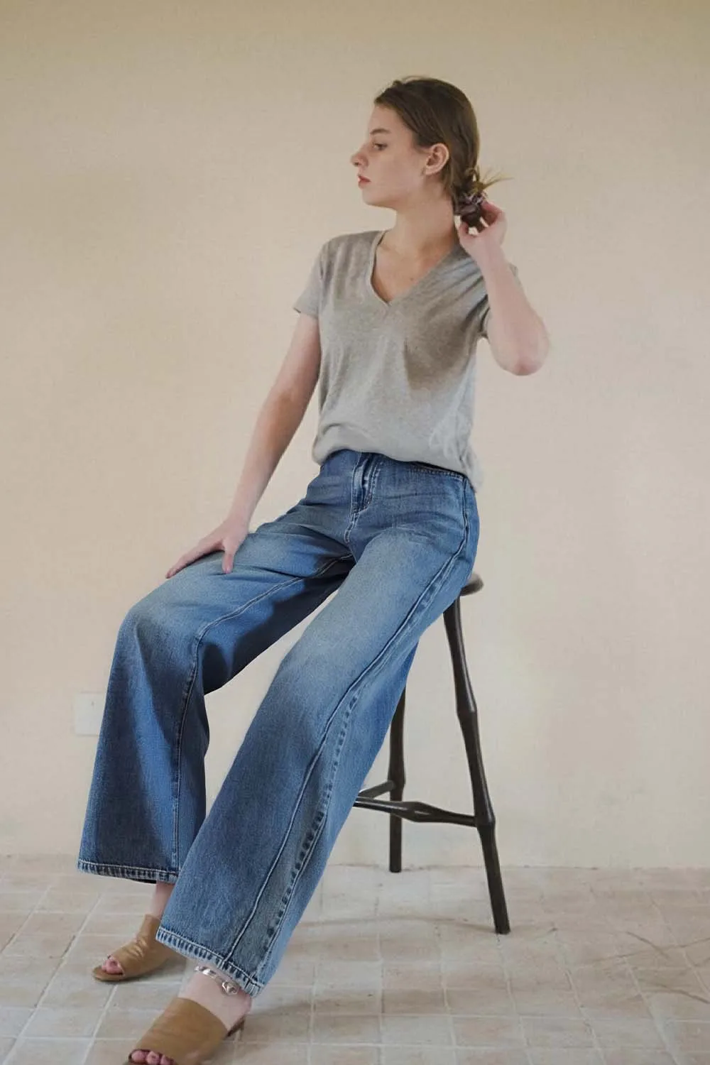 VIMLY 2025, pantalones vaqueros sencillos de verano para mujer