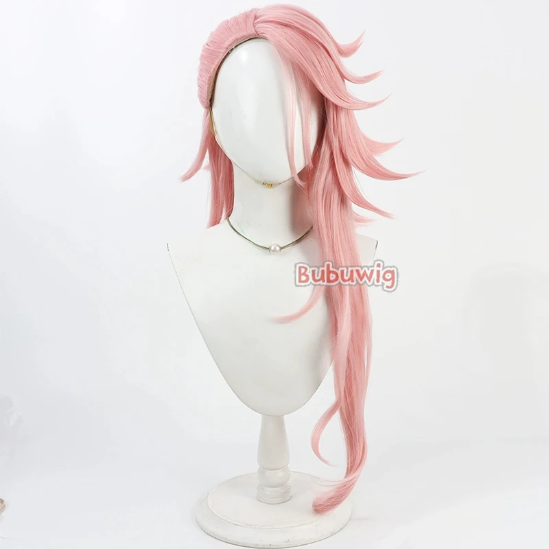 Bubuwig 합성 머리 Souza Samonji 코스프레 가발 Touken Ranb Souza Samonji 할로윈 70cm 롱 스트레이트 핑크 가발 내열성