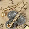 Brass Tobacco Pipe With Metal Filter Classic Smoking Pipe Gift for Men 1