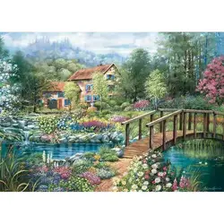 GATYZTORY Scenic Landscape DIY Canvas Oil Painting Gift Set - 20x30cm Diy Frame (Brown)