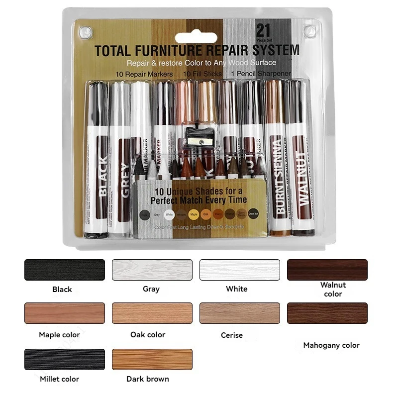 가구 수리 펜 마커 제거제 나무 흠집 복원 키트 스크래치 필러 페인트 나무 캐비닛 바닥 테이블 수리 도구
